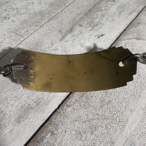 Vintage 1930s-1940s Industrial Salvage Locker Tag Up-cycled Bracelet – Lucky #7‎ - Picture 3 of 8